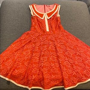 Coral lace dress
